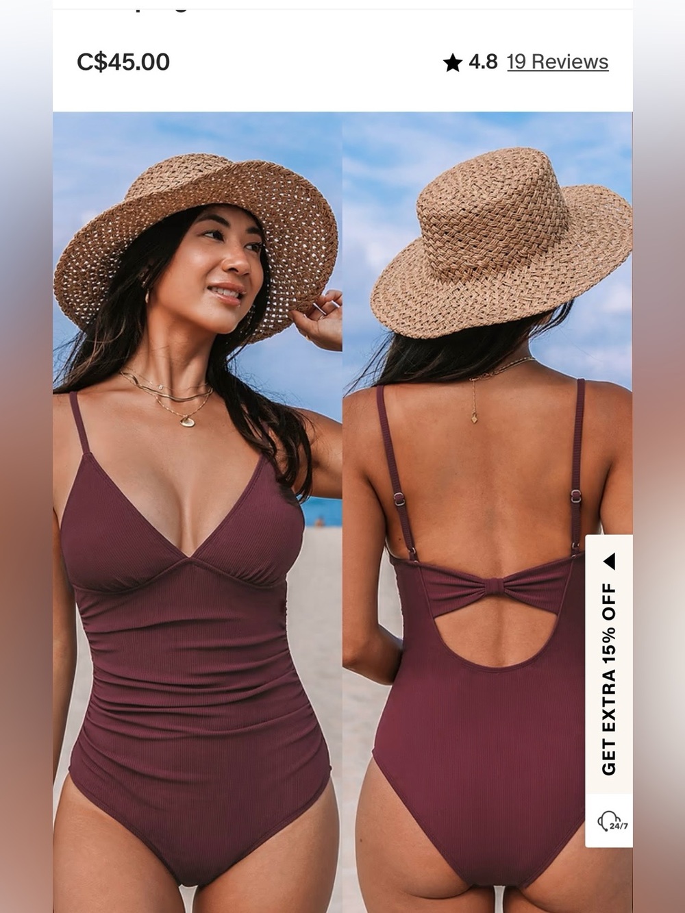 CupShe Ribbed One Piece